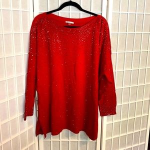 Red sweater with Crystal accent